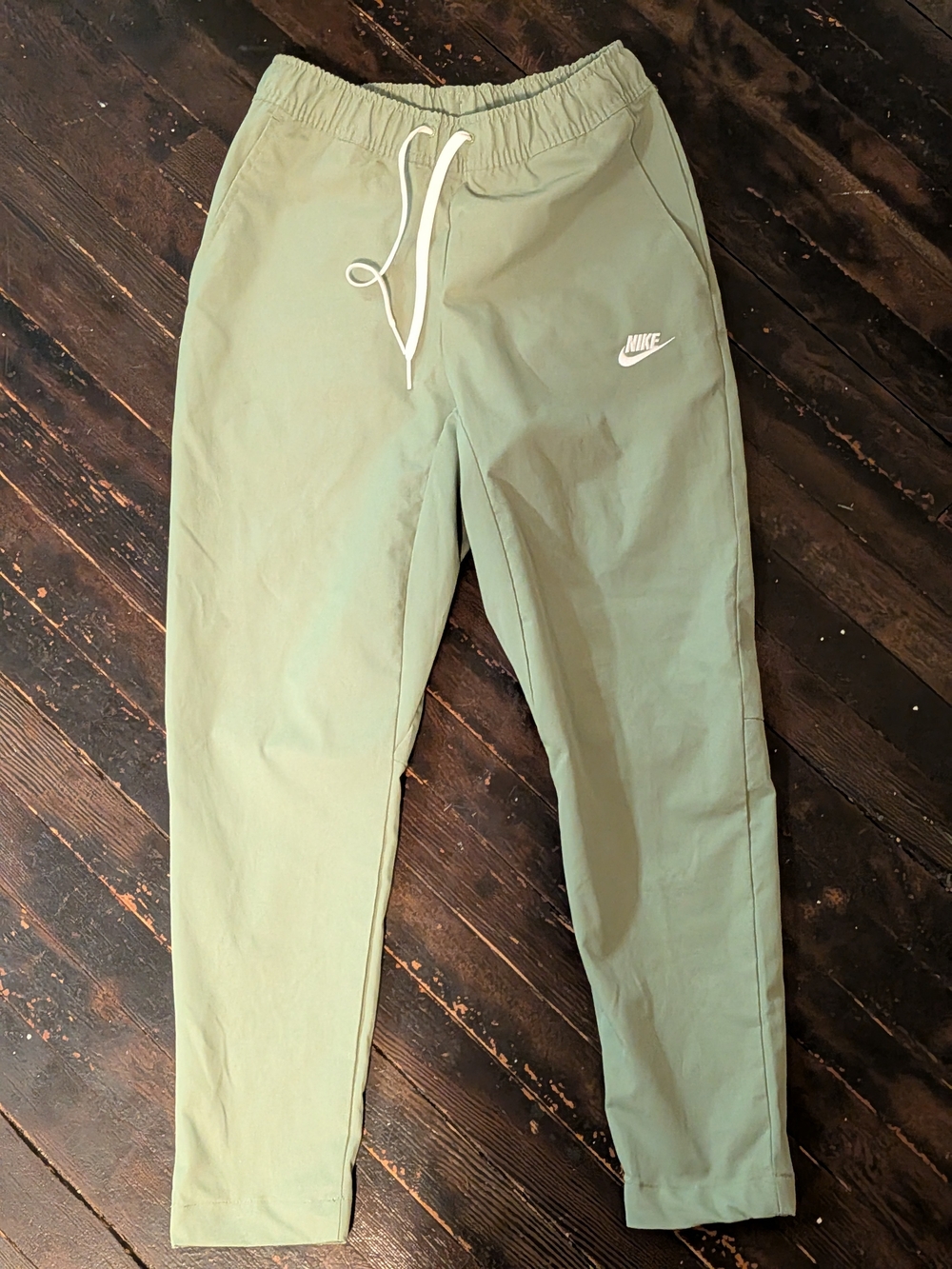 Nike Club Pants Mens Green Woven Tapered Leg Drawstring Small - DX0623-386